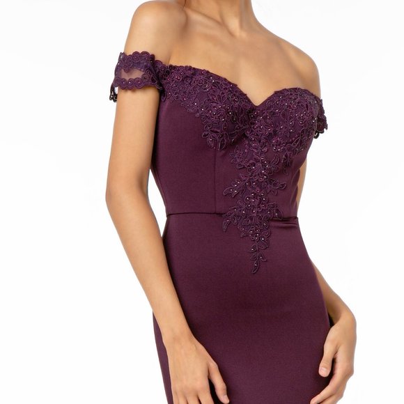 Embroidered Off Shoulder Prom Evening Dress GL2958 - Picture 6 of 8